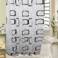 China supplier black and white square shower curtain